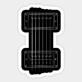 These Go To Eleven, Line Drawing - Vintage Guitar design Sticker